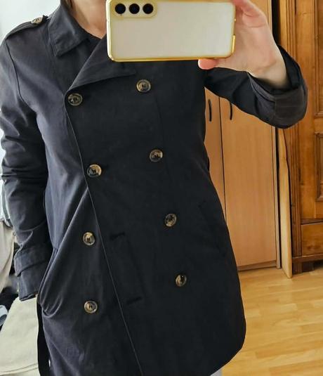 Damsky tenky prechodny kabat, 2 rady gombikov, m, m