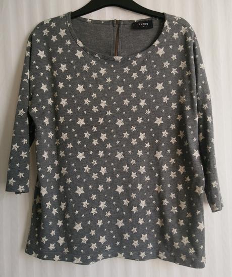 Dámsky sivý top s hviezdičkami, gina, gina,l