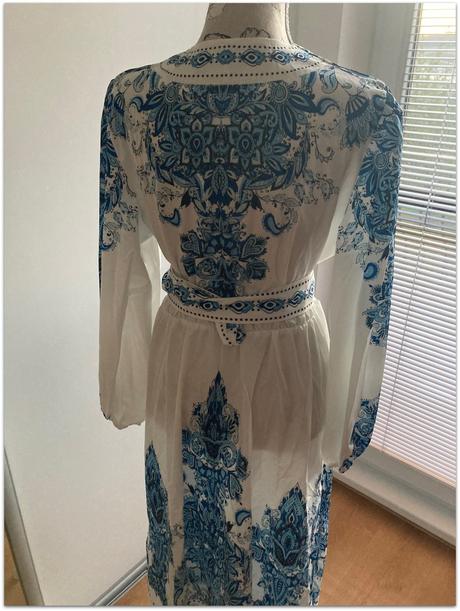 Vzorované midi šaty s opaskom, l