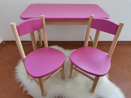Detský stolík s dvomi stoličkami-buk, 