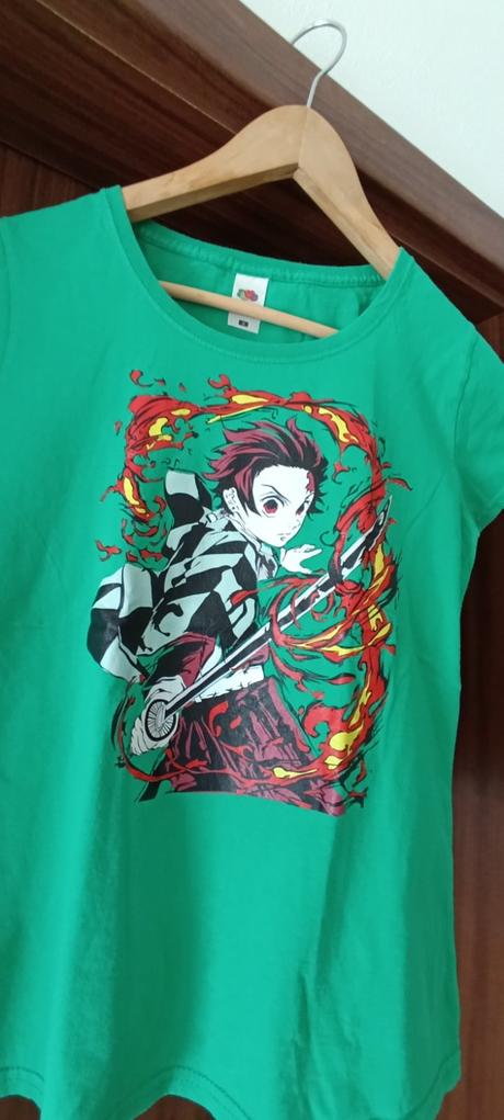 Demon slayer tričká-čierne a zelené, s