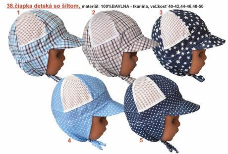 Letná čiapka so šiltom - veľkosť 48-50cm, repal,80 / 86 / 92