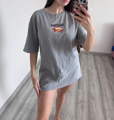 Sivé oversize tričko stradivarius, stradivarius,s