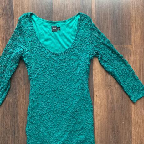 Zelené kratke čipkovane šaty asos, m