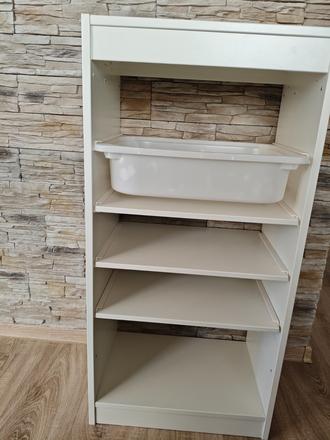Úložný systém ikea + 3 ks poličiek a zdarma 1x box,