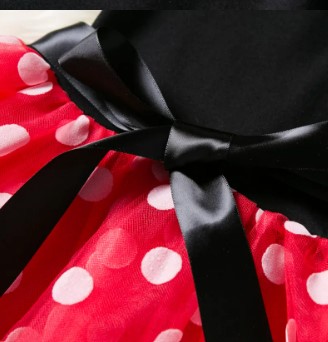 Komplet tutu šaty minnie mause + čelenka kostým,