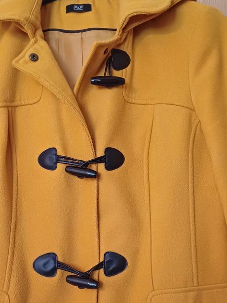 Horčicový zimný kabát, f&f,m