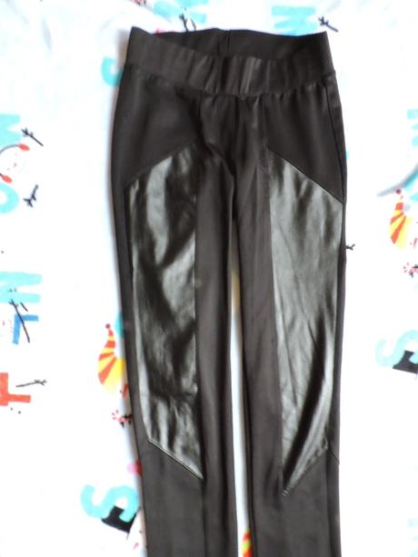 Damske elasticke leginy s koženkou, gate,s