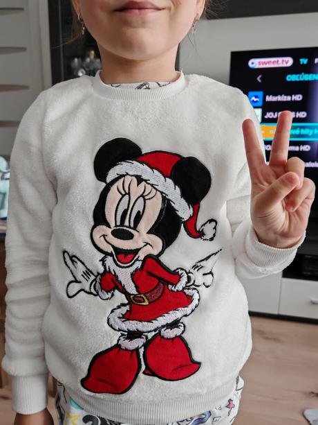 Makkucka biela ako kožušinka minnie 110/116, 116