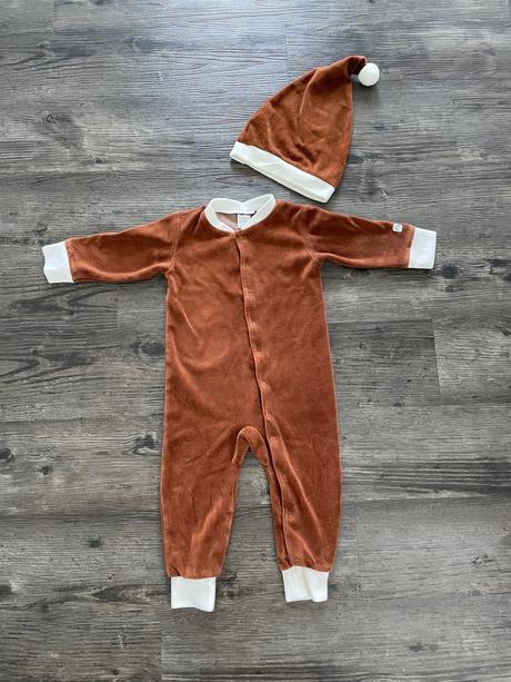 Velúrový (vianočný) overal s čiapkou lindex, lindex,80