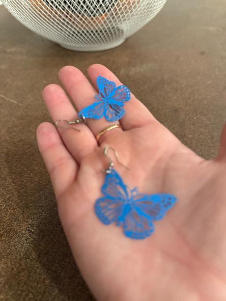 Modré náušnice motýle  ľahučké, jemné, 