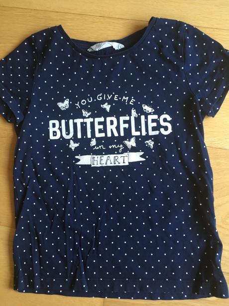 Bodkovane tricko s napisom, h&m,122