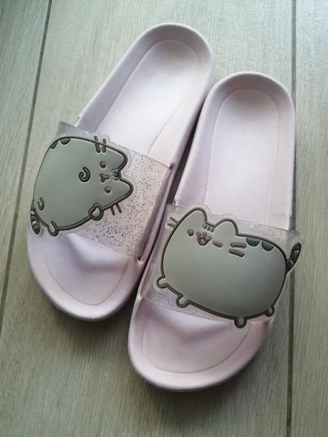 Šľapky plážové, domáce s pusheen mačkou, reserved,31