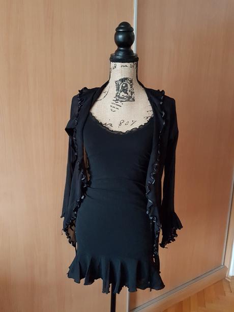 Čierny komplet koktejlok šiat a vršku vel.s, s