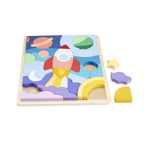 Wood space puzzle blocks, 