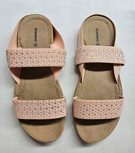 Lososové sandále s kamienkami, graceland,34