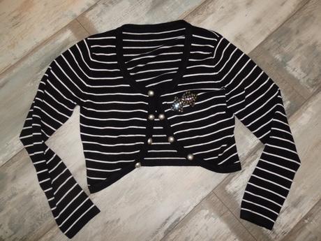 Pletené bolerko pásikavé veľ. m/l, l