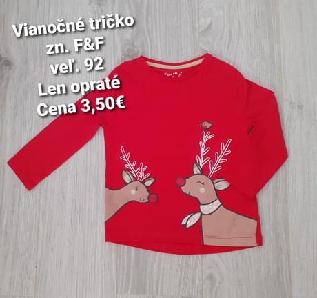 Vianočné tričko f&f veľ. 92, 92