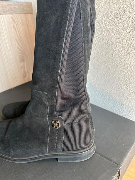 Kožené semišové čižmy, tommy hilfiger,38