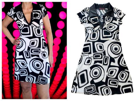 Letné minišaty s geometrickým vzorom, esoline,s