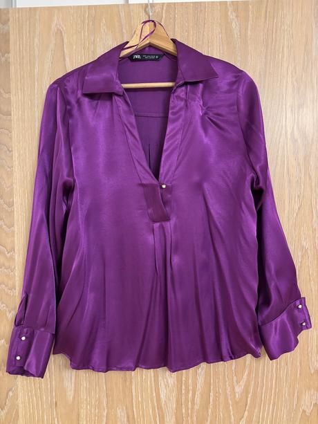 Viskozova bluzka zara s perlou, zara,m