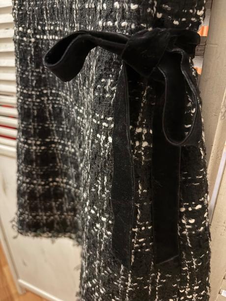 Kockovaná šatová sukňa na štýl chanel, m