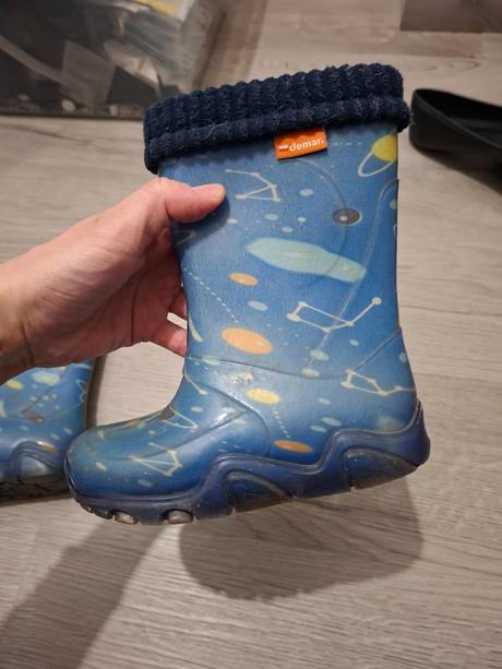 Modré gumové čižmy s vložkou, demar,26