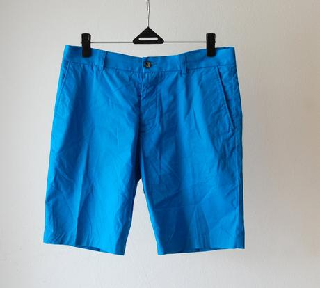 Pánske bavlnené šortky- žiarivá modrá, h&m,l