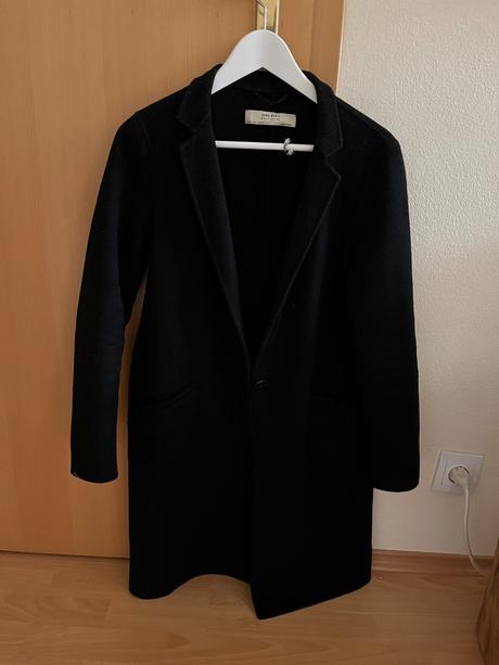 Tenký čierny kabát zara (s), zara,s