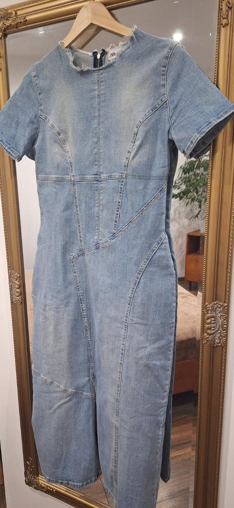 Riflové šaty zara m/l, zara,l