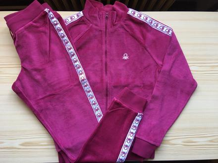 Zamatová tepláková súprava benetton veľ. 146, benetton,146