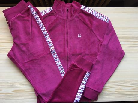 Zamatová tepláková súprava benetton veľ. 146, benetton,146