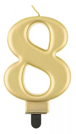 Sviečka č.8 zlatý kov - skladom, mlg124415,