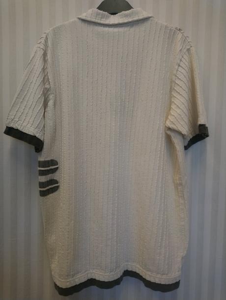 Pánske krémovo sivé tričko s golierom, santino, l, l