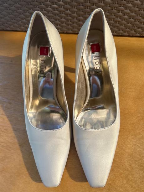 Krémové lodičky z pravej kože högl 2,5, 34