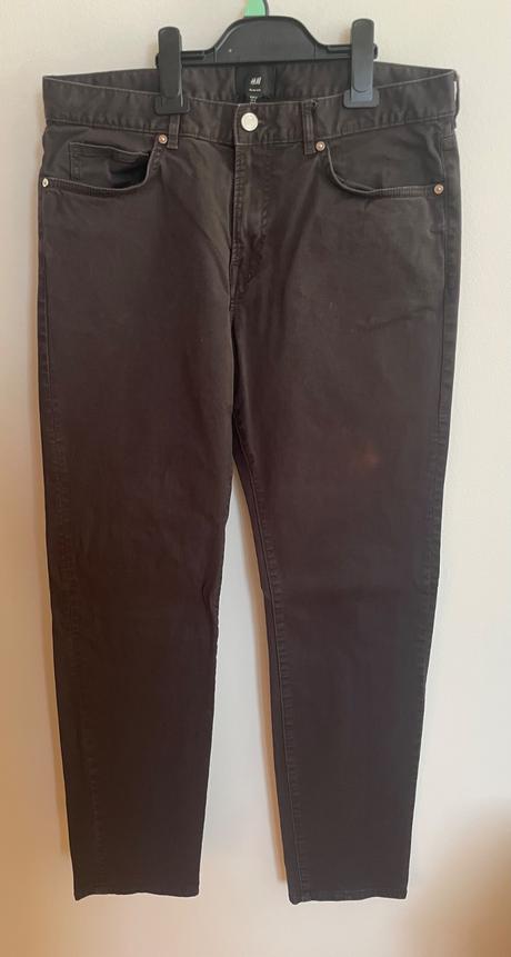 Tmavosede slim fit nohavice h&m, h&m