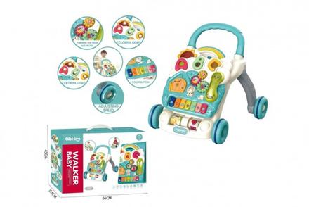 Chodítko s hracím centrom so zvukom a svetlom modr,