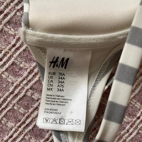 Pásikovaný vrchný diel plaviek, h&m,xs