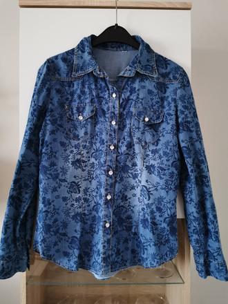 Riflová košeľa kvietková, m