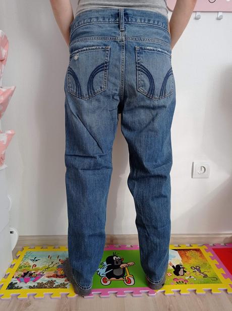Boyfriend jeansy hollister xl, hollister,m
