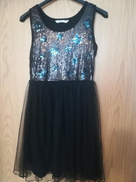 Čierne šaty s flitrami, cubus,146