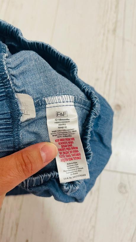 Riflove šaty a kraťasy 86, h&m,86