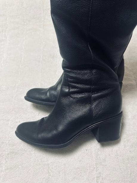 Kožené čižmy nad kolená zn. eva minge, 40