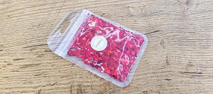 Flitre srdiečka - 2 gramy - červené, 