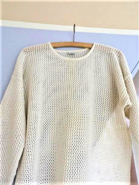 Bavlnené dierkované triko na pláž oversize l/xl, l