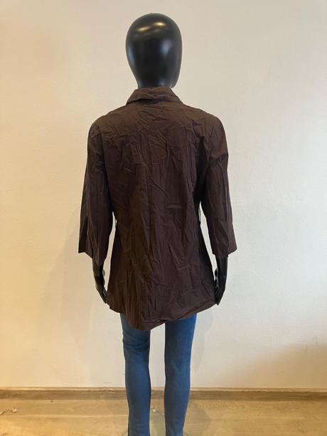 Dámska košeľa predĺžená tmavohnedá (14), xl
