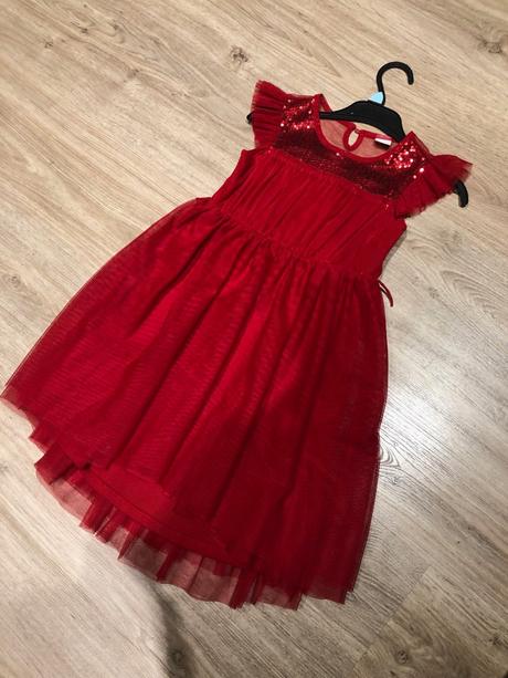 Lindex - sviatočné červené šaty 110 - 116, lindex,110