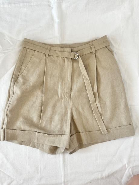 Béžové ľanové šortky, lindex,m
