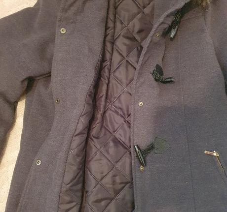 Šedý kabát s prešívanou podšívkou, m