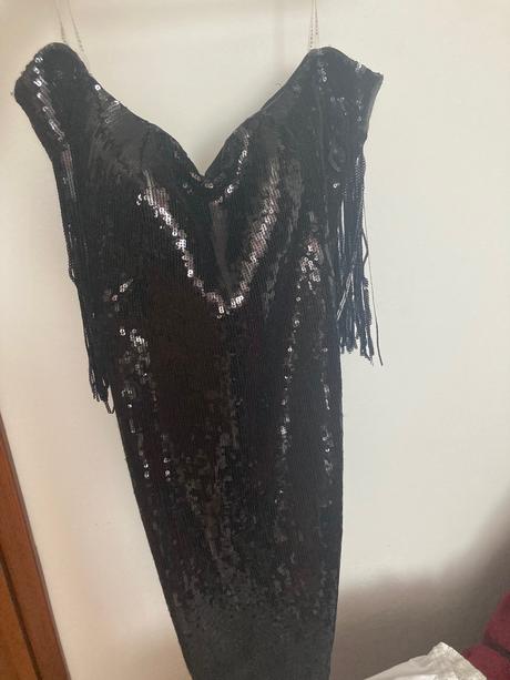 Krasne štýlové flitrove saty planét paris, m